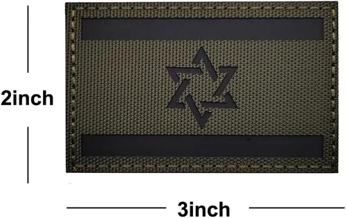 Miniatura 2 de Parche de bandera de Israel reflectante infrarrojo infrarrojo israelí, bandera de país israelí, combate, bolsa judía, uniforme militar, emblema