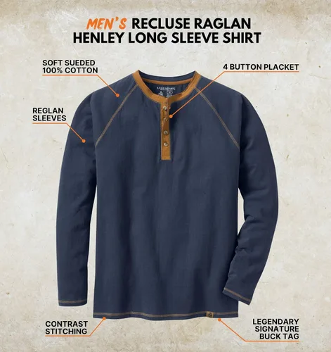 Miniatura 2 de Legendary Whitetails Recluse Henley - Camiseta de manga larga para hombre