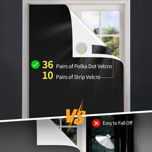 Cortinas opacas portátiles, persianas temporales 100% opacas para ventanas de dormitorio, cobertura adicional para viajes, guardería, caravana y