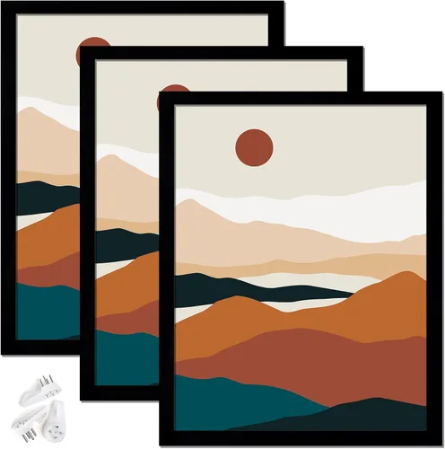 Miniatura 39 de Juego de 3 marcos para fotos negros de 8 x 8 pulgadas, marco de alta transparencia para collage de fotos cuadradas de 8 x 8 pulgadas, lienzo