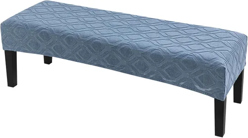 Miniatura 25 de SearchI Funda de banco de comedor, fundas de asiento de banco largas elásticas lavables, funda rectangular para banco de mesa de comedor, para Beige