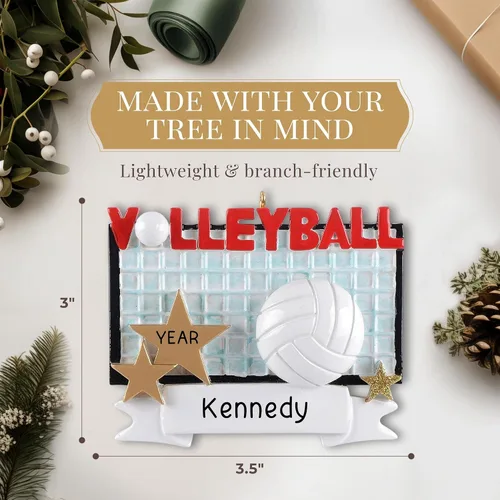 Miniatura 4 de Adorno de voleibol personalizado 2024 – Personalización rápida y gratuita las 24 horas – Adorno de Navidad deportivo para árbol – Recuerdo