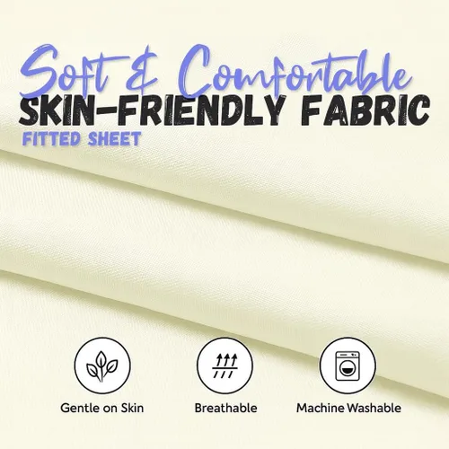 Miniatura 5 de Lukeville Luxury Linen Sábanas de cuna para niños pequeños y preescolares, sábana bajera elástica en las esquinas, sábana bajera para cuna, paquete