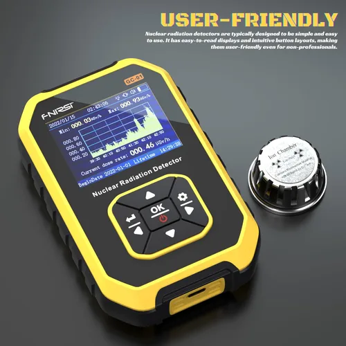 Miniatura 3 de Contador Geiger, detector de radiación FNIRSI GC01, dosímetro de radiación de rayos X de rayos β γ, probador gamma beta, medidor de radiación