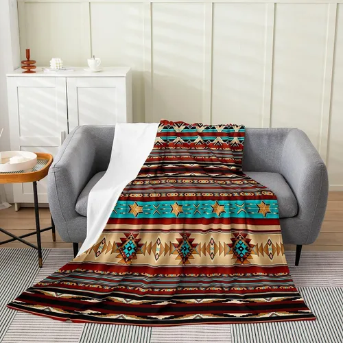 Miniatura 21 de Erosebridal Western Cowgirl Blanket 40x50 Western Cowboy Fleece Flannel Blanket for Bed Sofa Crib Horseshoe Boots Southwestern Fuzzy Plush Throw