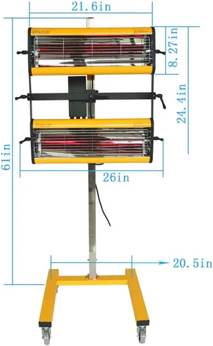 Miniatura 6 de Solary Lámpara de curado de pintura infrarroja de onda corta 2100W 110V - Herramienta de reparación de pintura de carrocería de coche con soporte