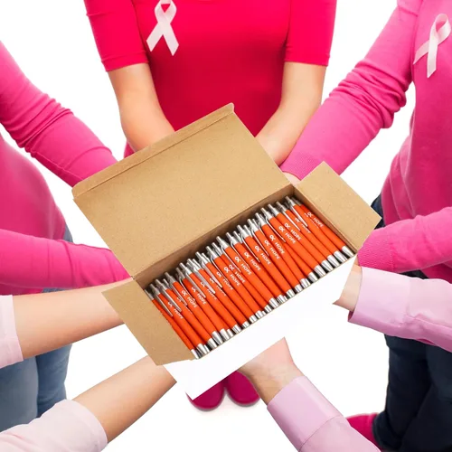 Miniatura 6 de Qilery 50 bolígrafos de concientización sobre el cáncer de mama, bolígrafo de concienciación a granel, pulseras antiviolencia, pulseras contra