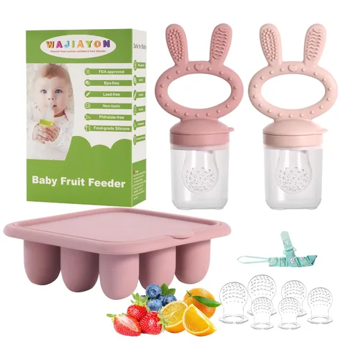 Miniatura 14 de Alimentador de frutas y moldes para paletas de leche materna para bebés, recipientes de almacenamiento de bandeja de congelación de alimentos