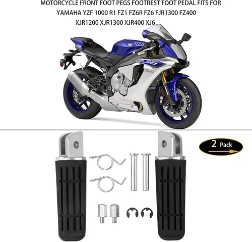 Miniatura 2 de Reposapiés delanteros para motocicleta para Yamaha YZF1000 R1 FZ1 FZ6R FZ6 FJR1300 FZ400 XJR1200 XJR1300 XJR400 XJ6 TDM