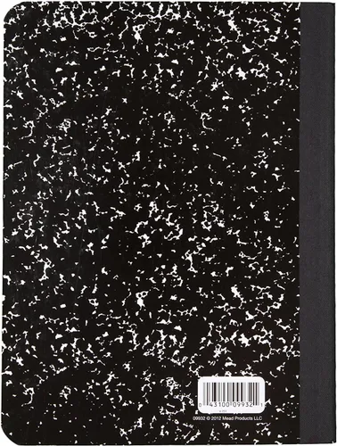Miniatura 3 de Mead Composition - Anotador tipo universitario, 100 hojas, Negro Paquete de 5