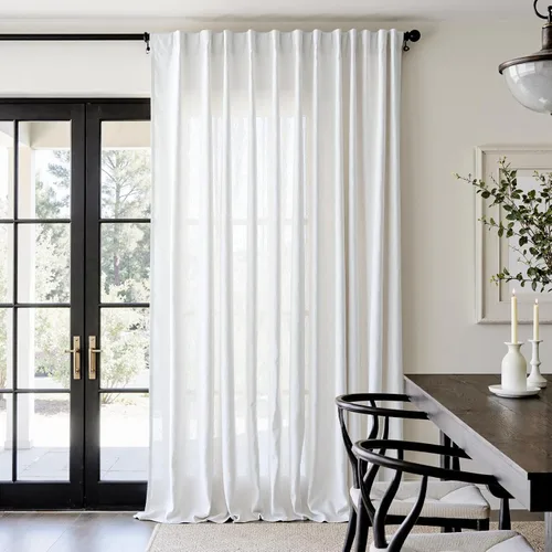 Miniatura 65 de JINCHAN Cortinas de lino de 108 pulgadas de largo, juego de 2 paneles, cortinas de ventana para sala de estar y dormitorio, cortinas