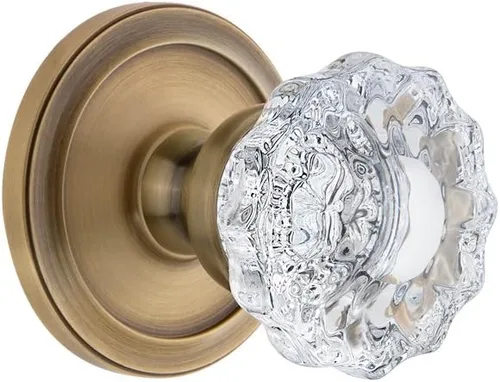 Miniatura 3 de Grandeur 820383 Roseta circular de privacidad con perilla de cristal Versalles en níquel pulido, 2.75