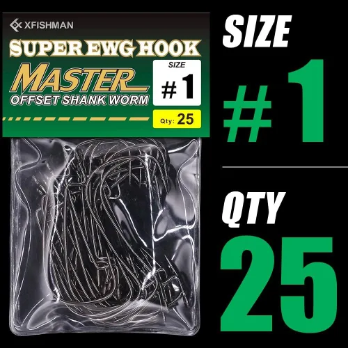 Miniatura 7 de Ewg-Hooks-for-Fishing-Texas-Rig-Hooks-Offset-Extra-Wide-Gap-Gap-Gap - Juego de gancho de gusano de agua dulce Gusanos de goma de lubina a granel Big