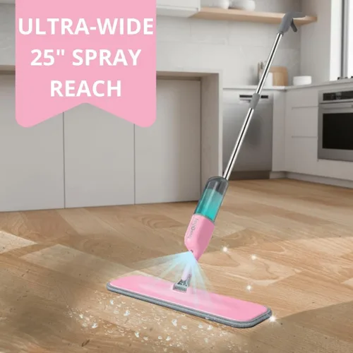 Miniatura 5 de Trapeador de pulverización resistente para limpieza de pisos, botella de agua recargable, utiliza cualquier solución de limpieza, almohadillas