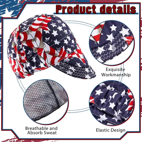 Miniatura 4 de Hercicy 4 gorras de soldadura de algodón resistentes al fuego para hombres y mujeres, gorras de soldador para la mayoría de cascos, sombrero