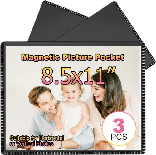 Miniatura 9 de Marco de Fotos Magnético Negro CHUNNIAO 4X6 para Refrigerador, Fundas de Imanes de Fotos Negro 4X6" 10PCS
