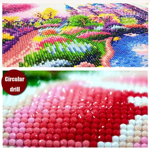 Miniatura 2 de GANBA Paquete de 2 piezas de pintura de diamantes 5D con diseño de princesa por números, para adultos y niños, regalo de dibujo de cristal