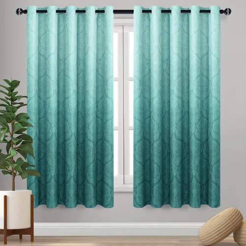 Miniatura 57 de DWCN - Cortinas blackout para dormitorio, diseño de damasco con aislamiento térmico y ojales, para sala de estar, juego de 2 paneles de cortina Gris