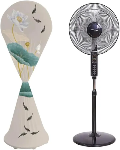 Miniatura 8 de VIOKKO Cubierta para ventilador de torre a prueba de polvo, funda de torre lavable a prueba de polvo, cubierta protectora para ventilador de torre