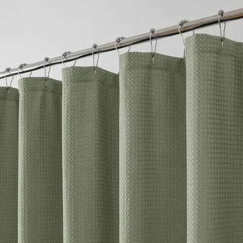 Miniatura 13 de OWENIE Cortina de Ducha Negra, Pequeña para Cabina con Tejido de Gofre Tela Pesada, Cortinas de Ducha para Baño de Tamaño Estrecho, Impermeable