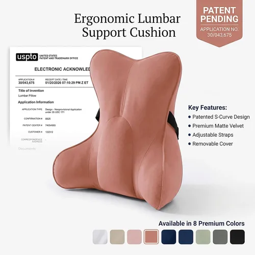 Miniatura 9 de Almohada de apoyo lumbar para alivio del dolor de espalda baja – Cojín lumbar ergonómico multifuncional, almohada de lectura para silla de oficina
