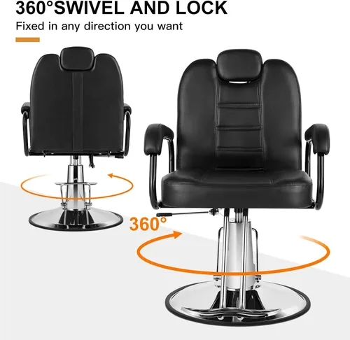 Miniatura 3 de Artist hand Sillas de barberos, silla reclinable hidráulica de alta resistencia, muebles de spa, asiento extra ancho, equipo de peluquería