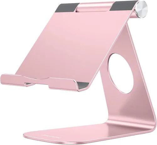Miniatura 12 de Estación de carga, soporte de escritorio multiángulo, marca Omoton, de aluminio, base de montaje de succión adhesiva, compatible con todos los Negro
