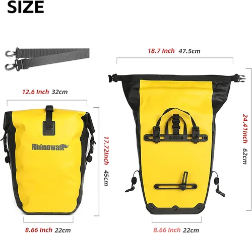 Miniatura 2 de Bolsa para Bicicleta Rhinowalk Bolsa de Alforja Impermeable para Bicicleta para Portaequipaje de Bicicleta Bolsa de Sillín de Bicicleta Bolsa