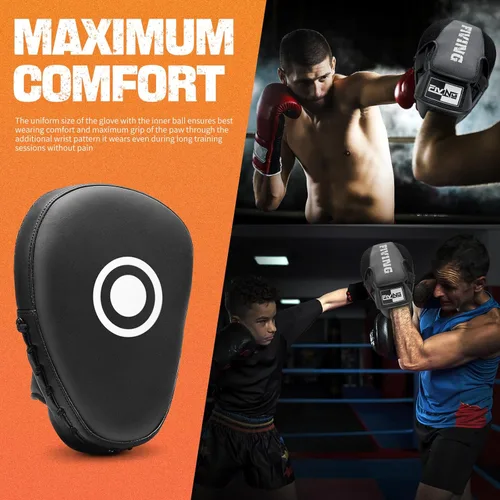 Miniatura 5 de Almohadillas de boxeo para hombres, mujeres y niños, manoplas de cuero para artes marciales, entrenamiento de boxeo, manoplas curvadas para karate