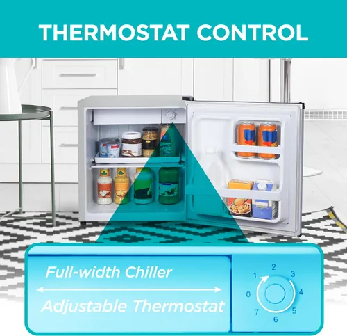 Miniatura 4 de BLACK+DECKER Refrigerador compacto de 1.7 pies cúbicos, certificado ENERGY STAR, mini refrigerador de una sola puerta con compartimento enfriador