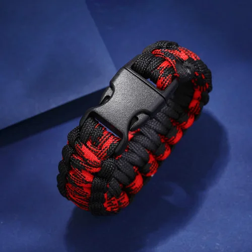 Miniatura 19 de Pulsera de alerta médica Paracord para hombres y mujeres Pulsera de identificación médica de acero inoxidable con hebillas de liberación lateral