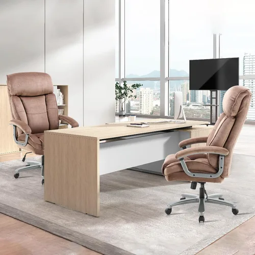Miniatura 6 de CLATINA Silla de oficina ejecutiva ergonómica grande y alta con tapizado giratorio de 800 libras, alta capacidad, altura ajustable, acolchado