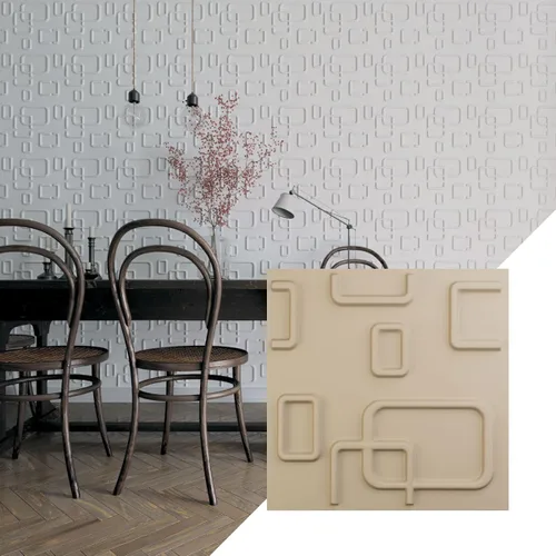 Ekena Millwork Oslo EnduraWall Panel decorativo de pared 3D de 11 7/8 pulgadas de ancho x 11 7/8 pulgadas de alto, color beige ahumado (cubre 0.98