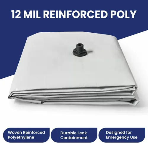Miniatura 2 de Tarps Now - Lona desviadora de fugas de 5 x 5 pies y desviador de lluvia de techo, lona reforzada de polietileno para techo y techo con brida