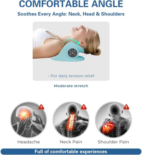 Miniatura 6 de Almohada masajeadora de cuello con calor para aliviar el dolor, aumentar la circulación y restaurar la alineación natural, dispositivo de tracción