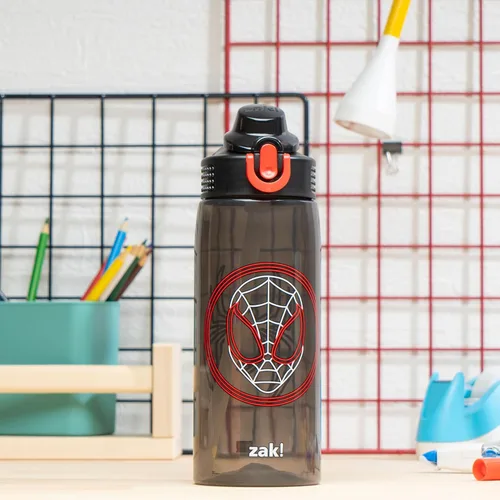 Miniatura 3 de Zak Designs Marvel Spider-Man Sage Botella de Agua Para Escuela o Viajes, Botella de Agua de Plástico Resistente de 25oz con Pajita, Asa, y Tapa