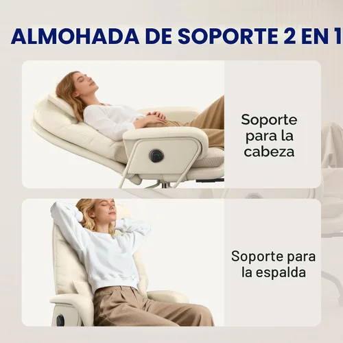 Miniatura 7 de FLEXISPOT Tumbona 2 en 1 para interiores con ruedas, reposapiés reclinable de 90-165°, sillas de oficina en casa para sala de estar, dormitorio