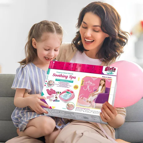 Miniatura 9 de Juego de spa de pies y uñas para niños, kit de día de spa para niñas, bañera de masaje de pies y secador de uñas, juguetes de manicura, pedicura