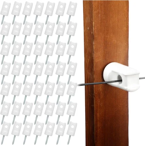 Blulu Paquete de 50 aisladores eléctricos de cerámica para cercas aislantes de cerámica resistentes de tornillo de retardo de porcelana para postes