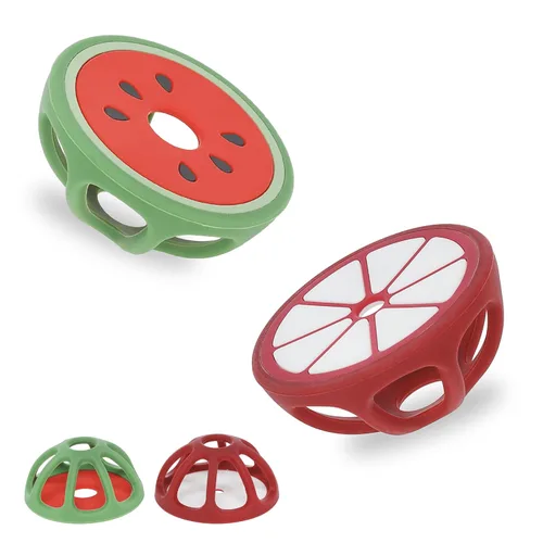 Mordedores de silicona de mangostán y sandía, juguetes de dentición para bebés, artículos esenciales para recién nacidos, diseño fácil de sostener,