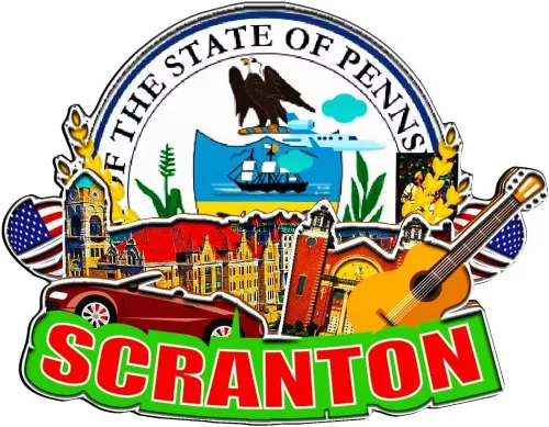 Scranton Pennsylvania USA - Imán de madera para nevera 3D, monumentos coleccionables de viaje, decoración hecha a mano -1825