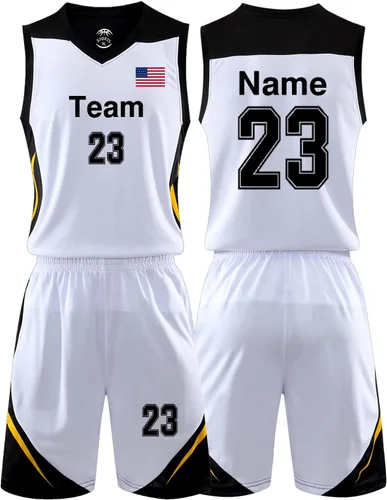 Uniforme de baloncesto personalizado con cualquier nombre y número de equipo, camiseta de baloncesto personalizada para niños y hombres