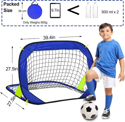 Miniatura 4 de Portería de fútbol para patio trasero – Red de fútbol portátil – Jóvenes + adultos – plegable y desplegable – Portería interior y exterior