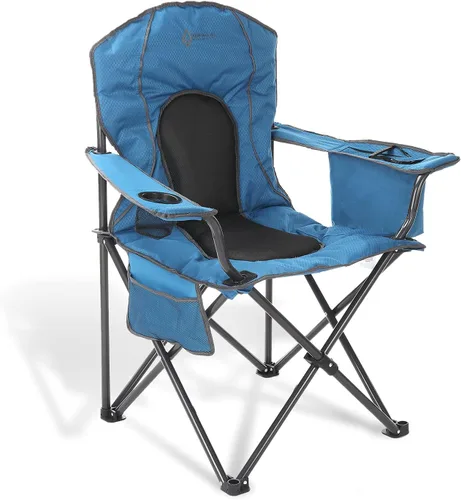Arrowhead Outdoor Silla cuádruple plegable portátil para acampar con enfriador de 4 latas, portavasos, bolsa de transporte resistente con correa de