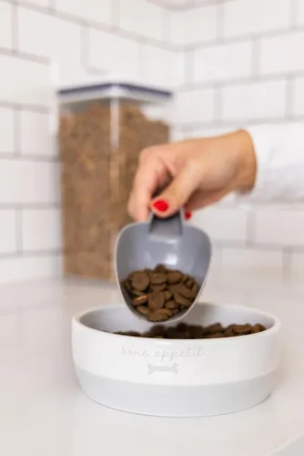 Miniatura 12 de Pearhead Ceramic Bone Appétit - Cuenco para perros, capacidad para 2 tazas, plato de gres para alimentos y agua, comedero para mascotas gris y Tazón
