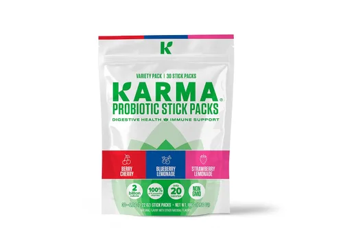 Miniatura 13 de Bolsa de Hidratación Probiótica Karma - Paquete de 6, Mezcla de Bebida en Polvo de Bayas y Cereza - Apoyo Inmunológico y de la Salud Intestinal Para
