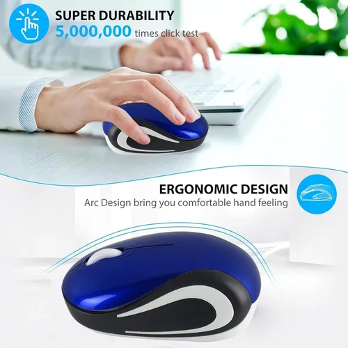 Miniatura 5 de Ratón inalámbrico mini pequeño silencioso lindo de bolsillo portátil compacto de viaje USB diminuto óptico con 3 botones 1000 DPI ratón inalámbrico
