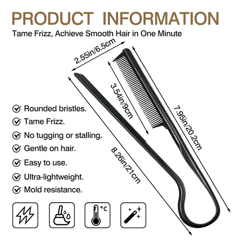Miniatura 4 de Peine alisador de pelo en forma de V – Herramienta portátil de peluquería de paja de trigo para peinar y alisar, herramienta de peluquería DIY