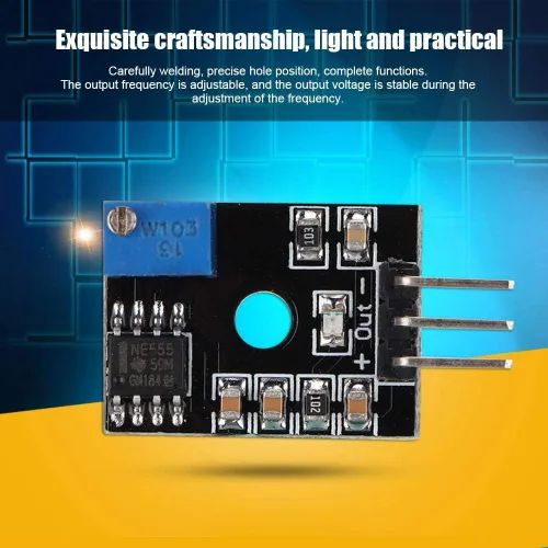 Miniatura 6 de Hakeeta Módulo ajustable de salida de pulso NE555, módulo de frecuencia del generador de pulsos, generador de ABS DC 5V-15V.