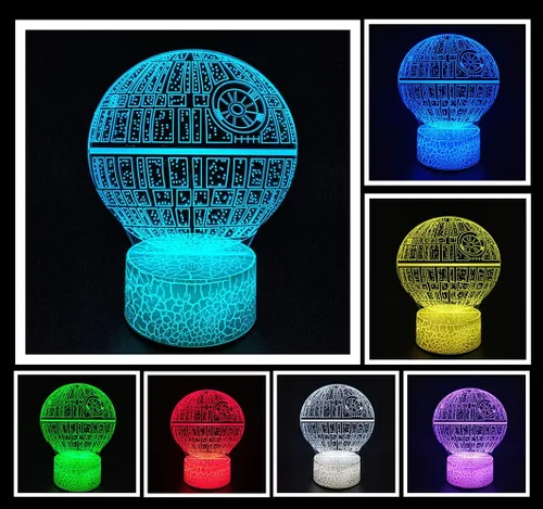 Miniatura 2 de Lámpara de noche con ilusión óptica 3D, lámpara de escritorio LED creativa con control táctil y control remoto, 16 colores atenuables, cambio USB